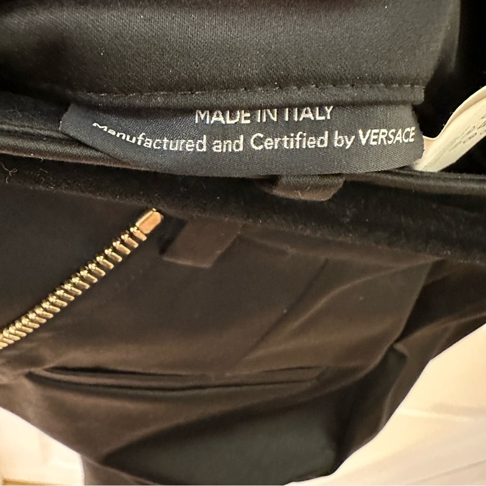 NWT Versace Black Satin Side Gold Zipper Detail 2009 Runway Ankle Pants sz 38 - Picture 12 of 12